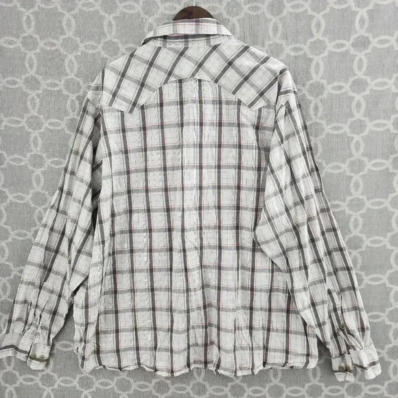 Wrangler Men's 3XL Plaid Button Down Long sleeve Shirt - Picture 2 of 6